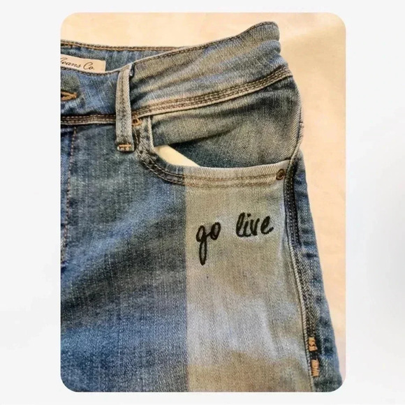 Mavi Tess High Rise Skinny Embroidery Raw Hem Jeans  Size 25 - Picture 6 of 13